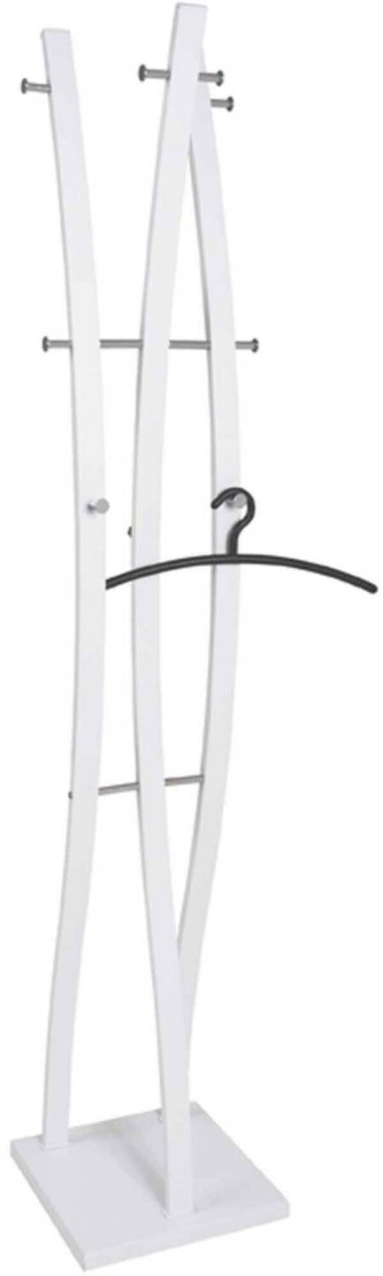 Guardarropas y percheros HAKU Coat stand white-chrome, square steel tube painted white chrome (HA88398)